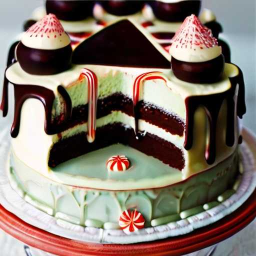 Homemade Chocolate Peppermint Cake with Frosting