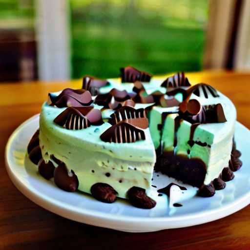 Homemade Mint Chocolate Chip Ice Cream Cake