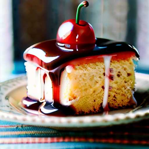Homemade Cherry Poke Cake with Pudding