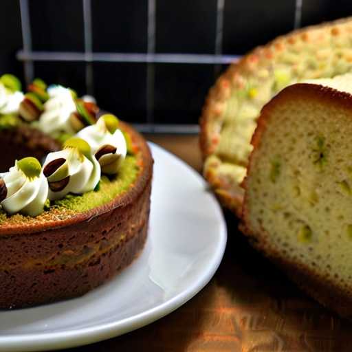 Pistachio olive oil cake